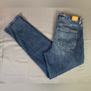 American Eagle Curvy Mom Jeans Women’s 12 X-Long Blue Stretch High Rise Denim